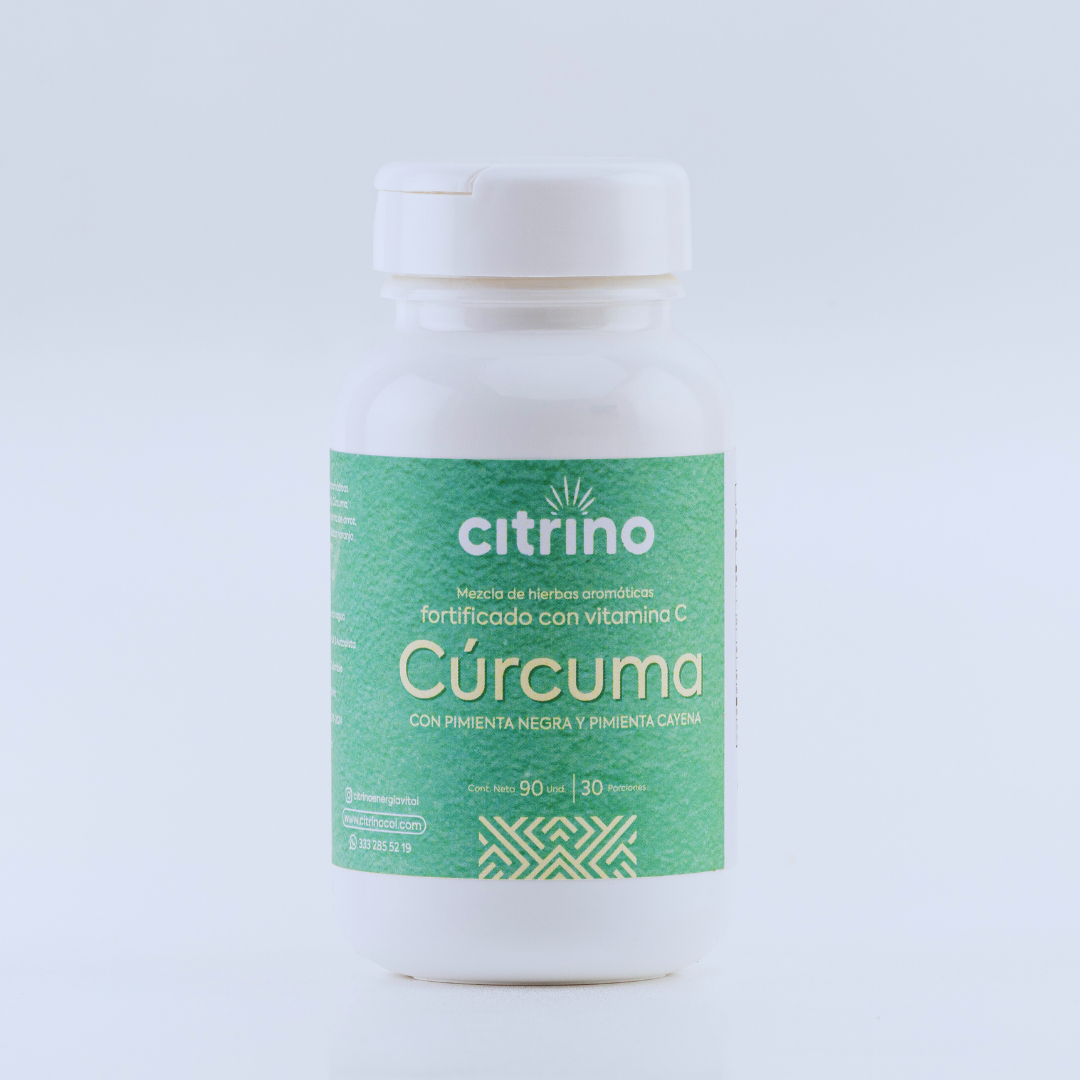 Citrino Cúrcuma con Pimienta Negra - Pimienta Cayena x 90 Tabletas