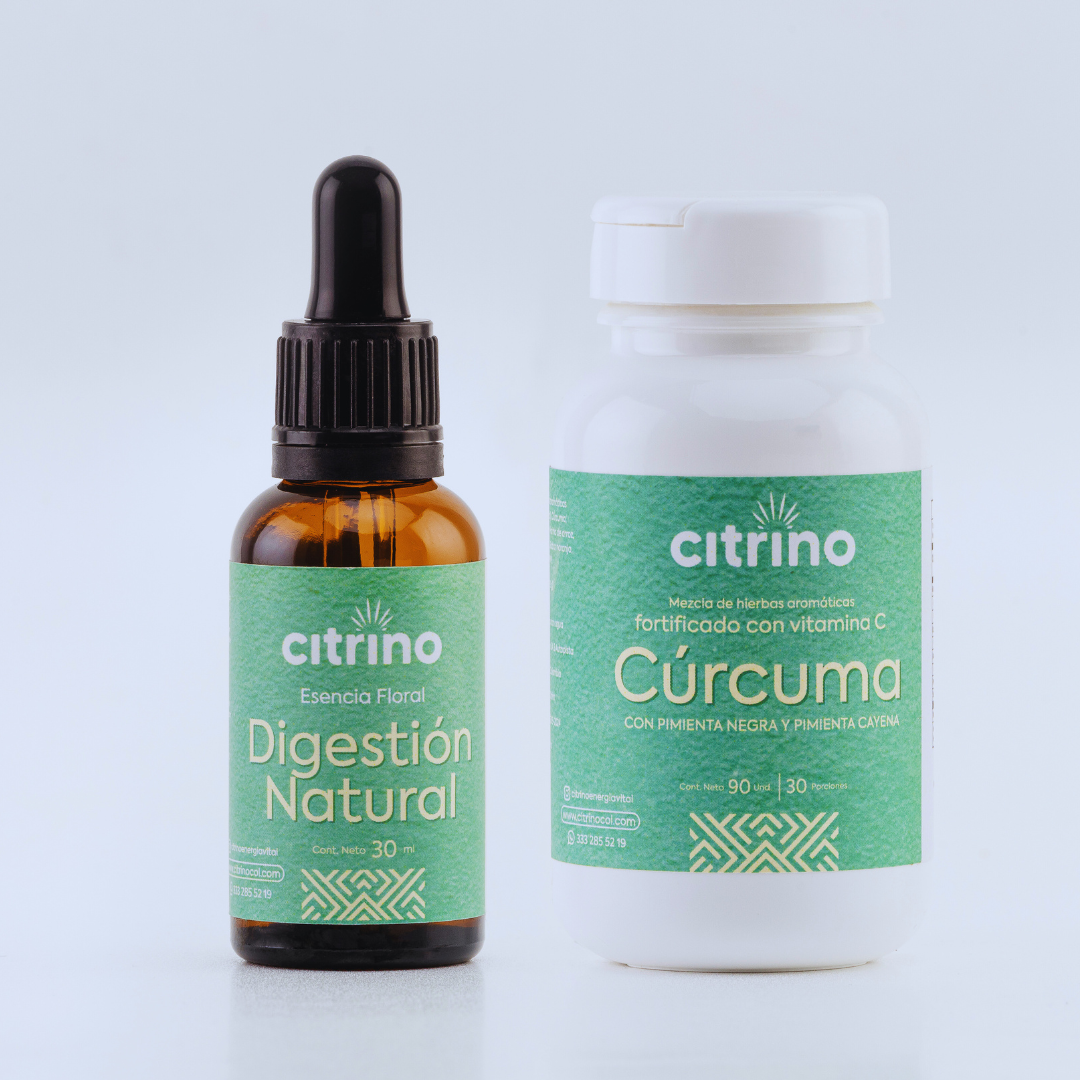 Digestión Natural Pack: Cúrcuma con Pimienta Tabletas + Gotas Digestión Natural
